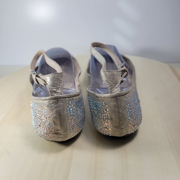 Betsey Johnson Joy Champagne Rhinestone Ballet Flats Womens Size 7.5 - Picture 4 of 10